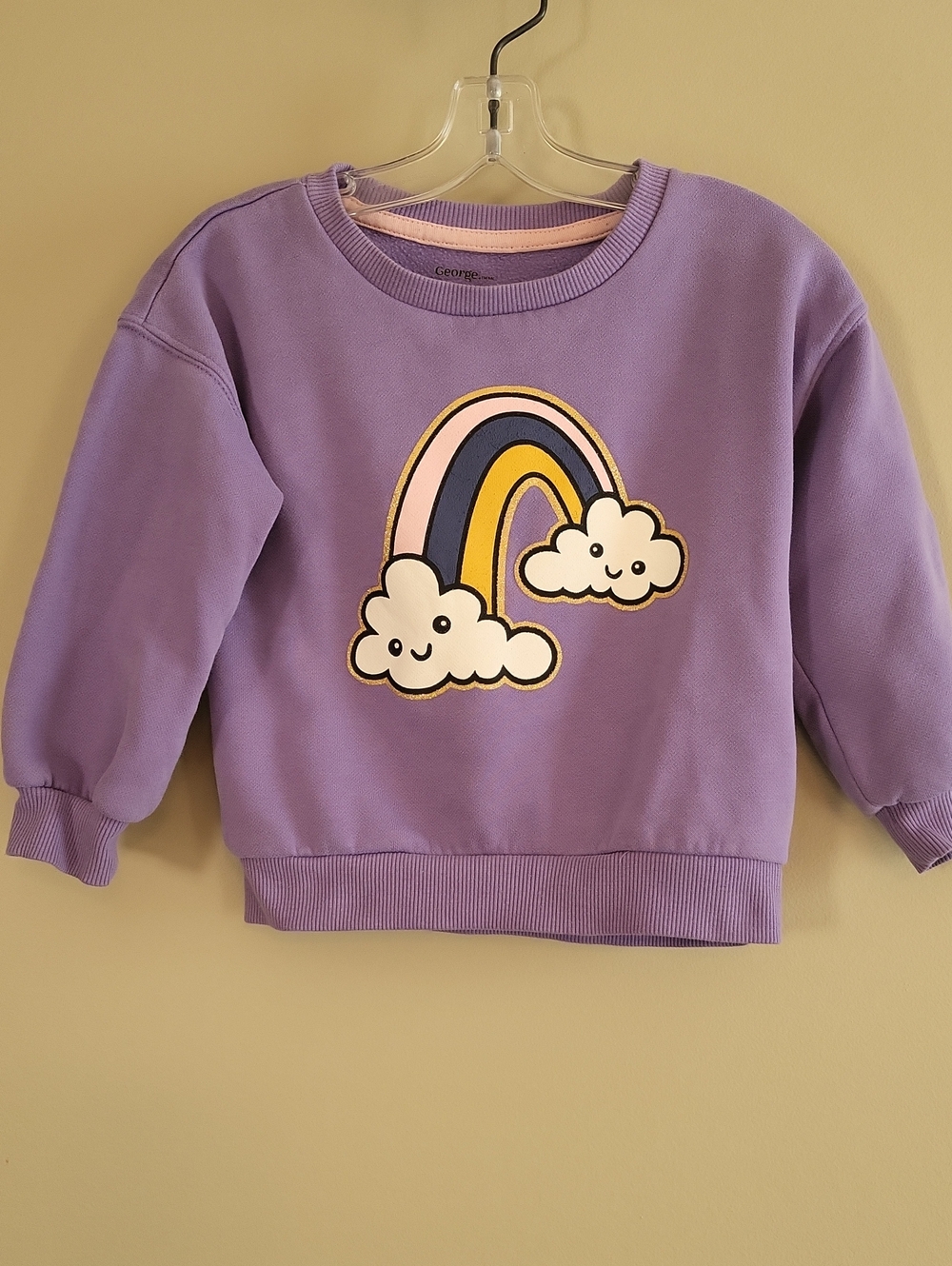 Lavender rainbow/smiling cloud pullover sweatshirt